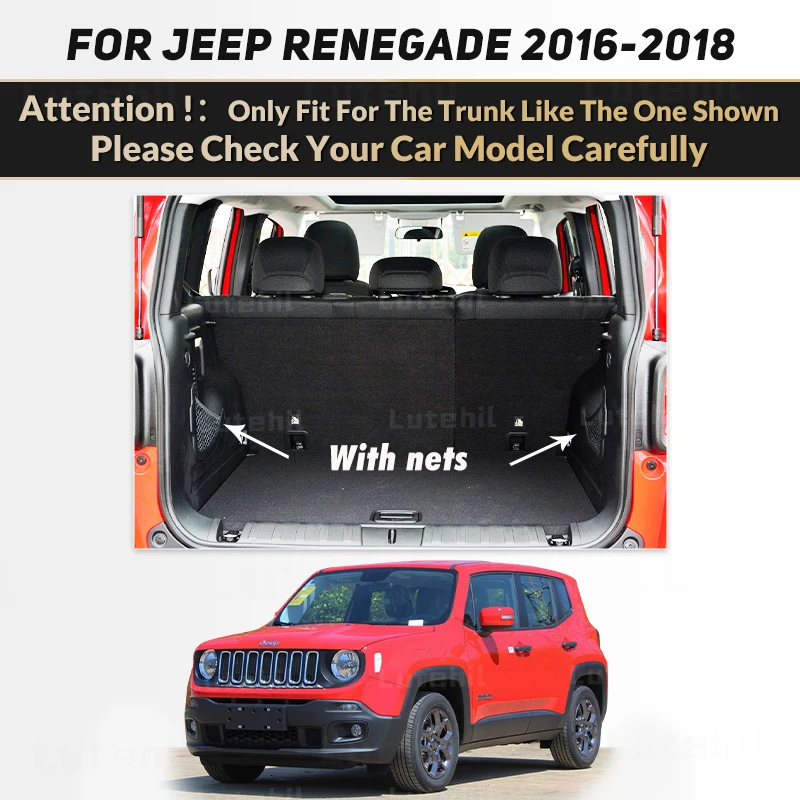 Lutehil Car Trunk Mat For JEEP Renegade 2016 2017 2018 Custom Car Accessories Auto Interior Decoration