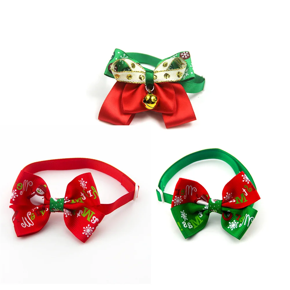 

3Pcs Dog Bowknot Collar Soft Comfortable Pet Bow Tie for Christmas Party Pet Fashion Holiday Decoration Dog Bowknot Collar