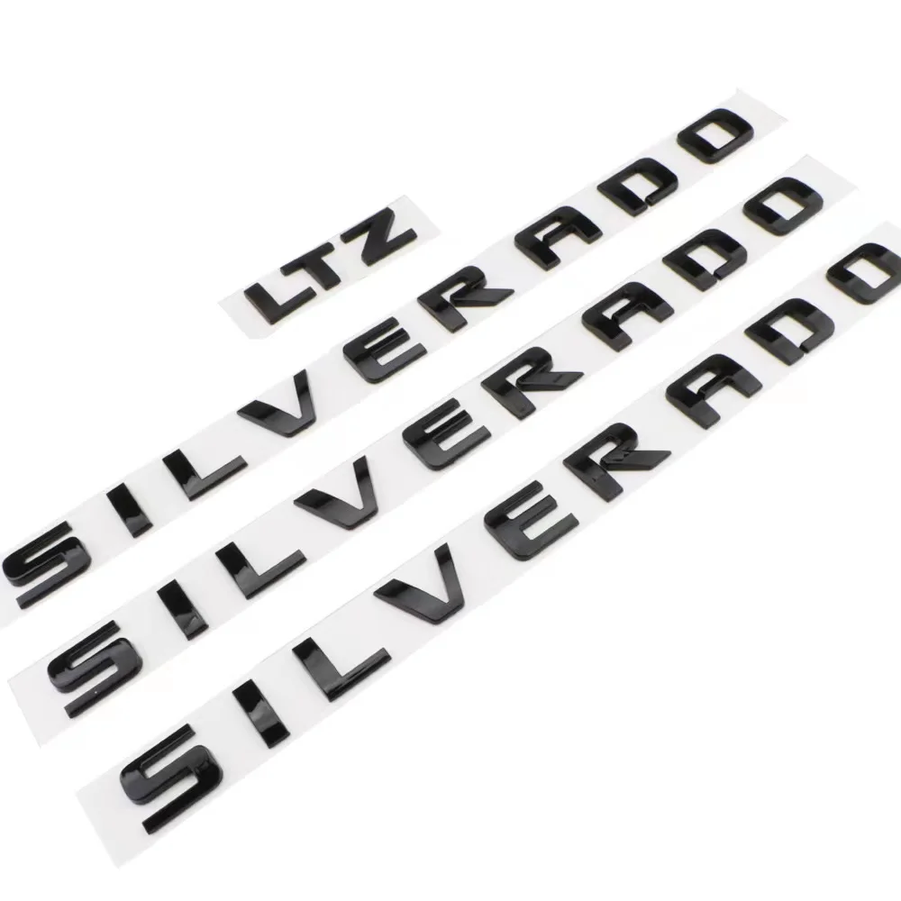 Emblema de letras ABS SILVERADO LTZ aplicable a Chevrolet Car Styling Fender Truck Badge, etiqueta engomada del logotipo de la placa de identificación