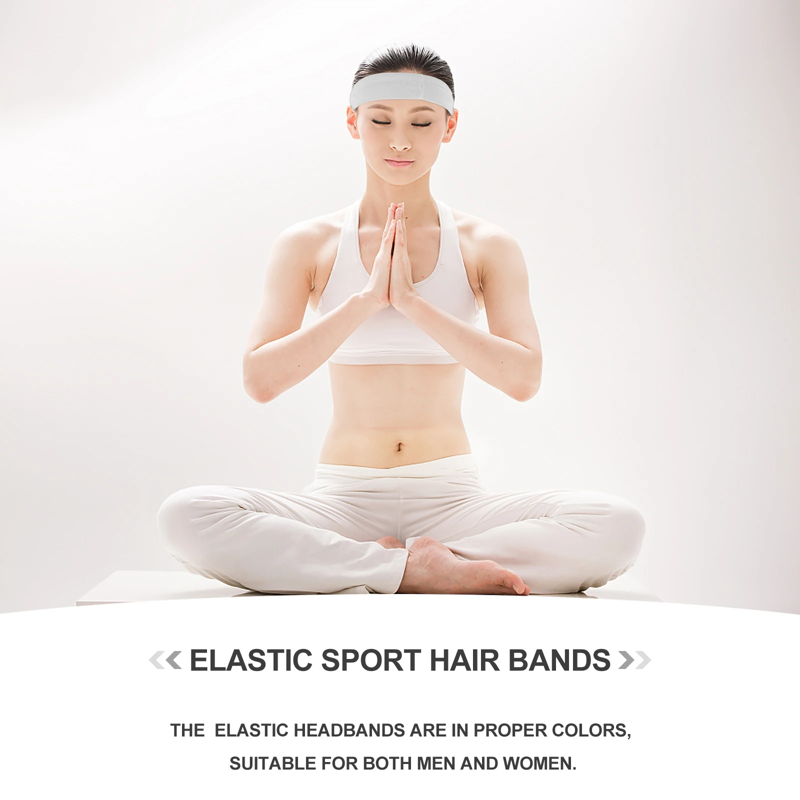 10Pcs Sports Headbands Elastic Sweatbands Sweat Absorbent Hair Bands Yoga Running Yoga Headband Elastic Sweatbands