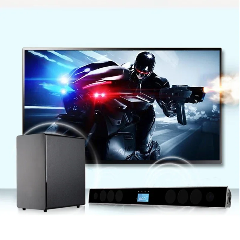 Museeq Wireless Home Cinema Wireless Soundbar with Subwoofer for TV Sound Bar Som Bluetooth 2.4G Black USB 2.1 Smart Home System