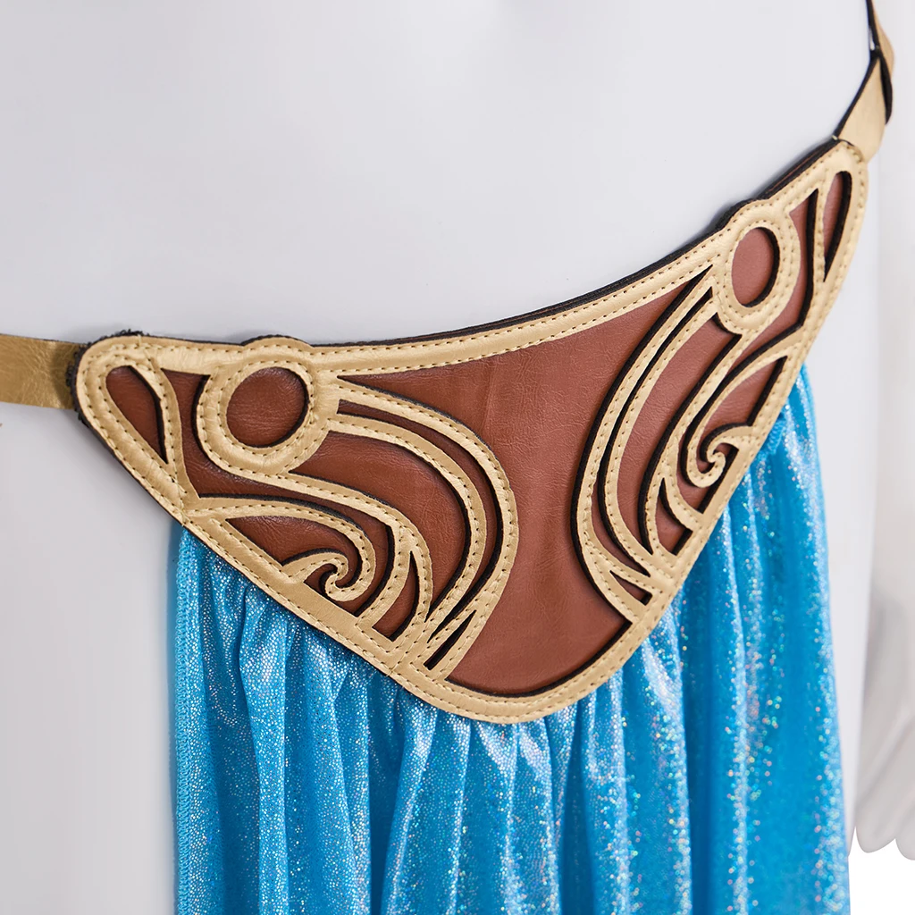 Princess Cosplay Jasmine Costume Sexy Bikini Suit Bra Skirt and Accessories Full Set Dance Fancy Masquerade Halloween Party Suit view 6