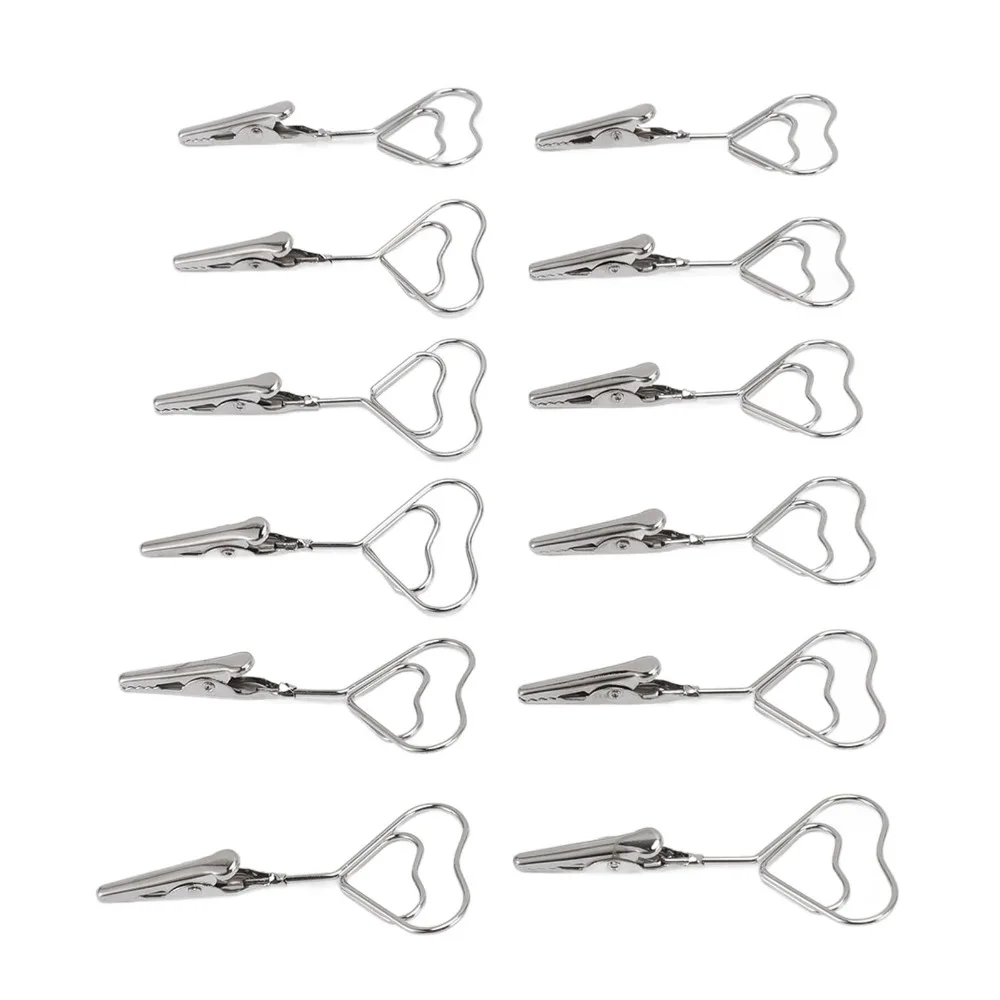 12Pcs Multi Shape Double Headed Memo Clip 70mm Silver Note Clips Multifunctional Wide Application Metal Note Holder Note Holding
