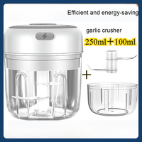 250ML Stainless Steel Electric Garlic Chopper Sturdy Durable Garlic Ginger Kitchen Shredder Mini Tool Food Chopper
