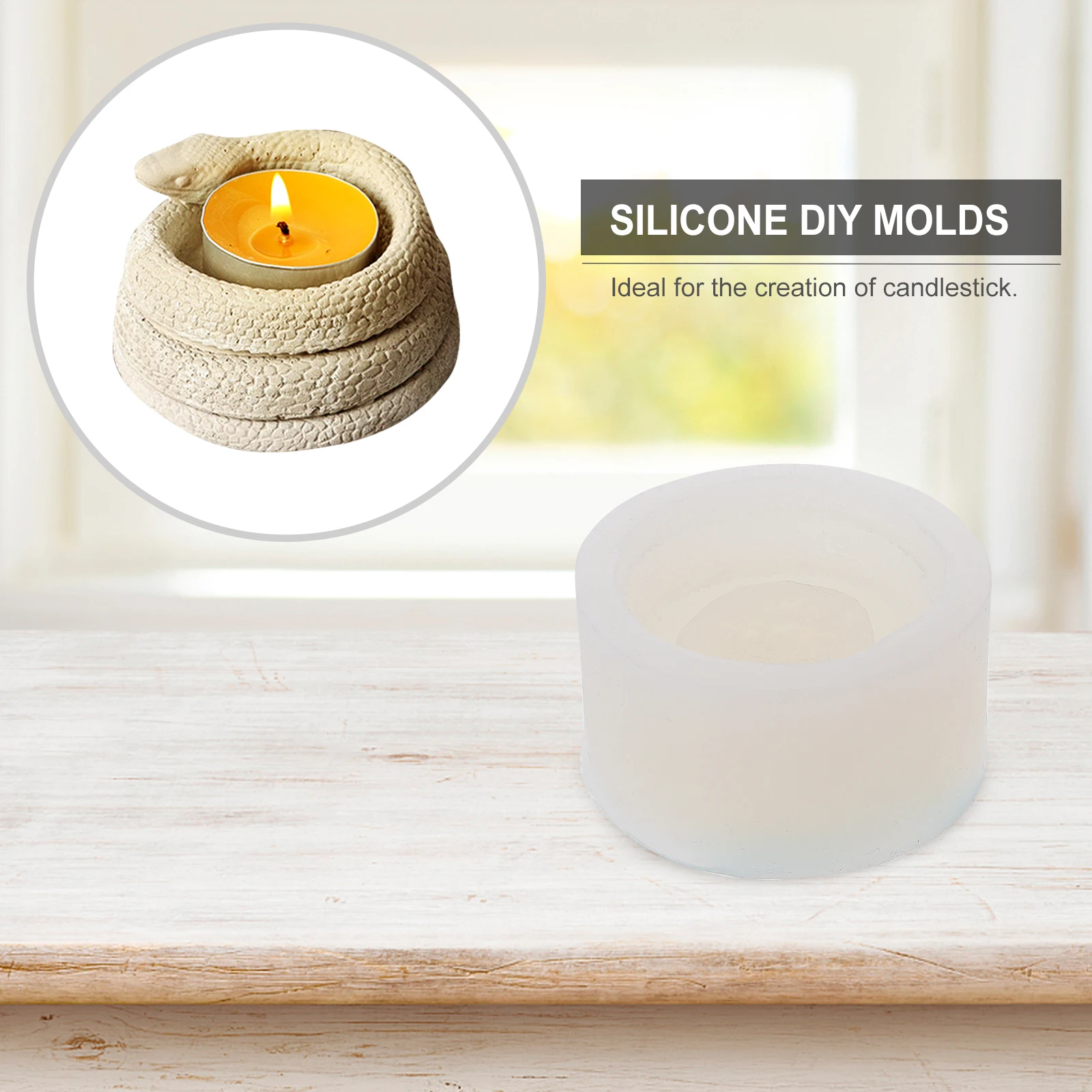 

Snake Candlestick Mold Silicone DIY Molds Epoxy Crystal Drop Creative Coaster Candlestick Making Handicraft Gifts Jewelry