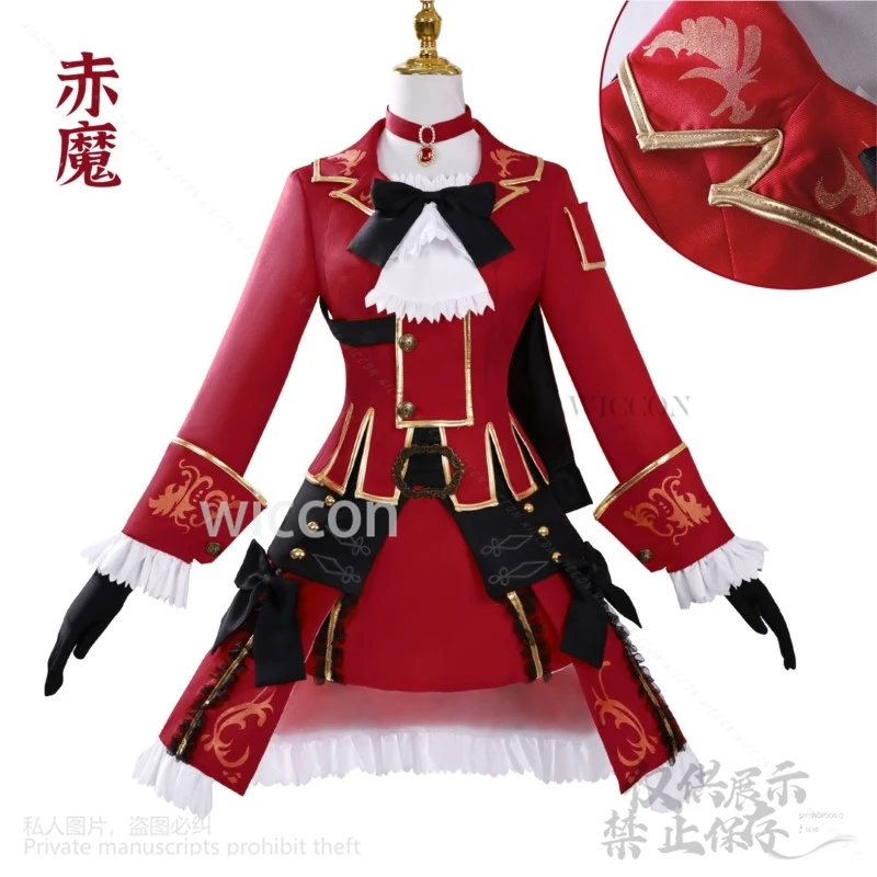 لعبة FF14 فاينل XIV فانتسي Shadowbringers كوسبلاي أحمر كوسبلاي ماج زي مدرسي فستان حفلة الهالوين وعيد الميلاد حسب الطلب