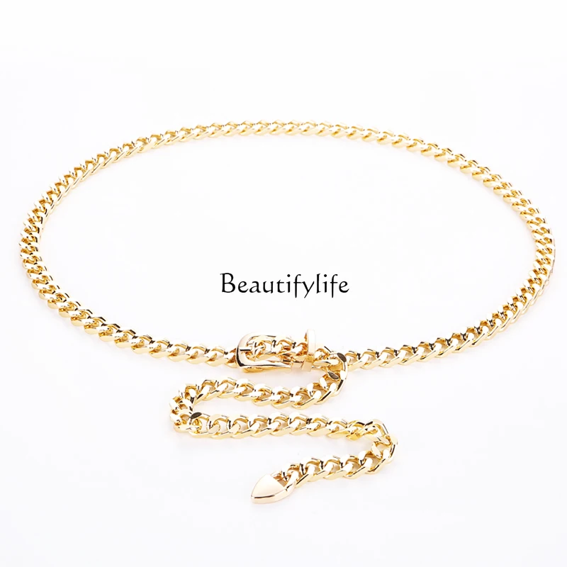 Women's Waist Chain with Dress, Simple and Versatile, Hollow Chain, Fashion Belt