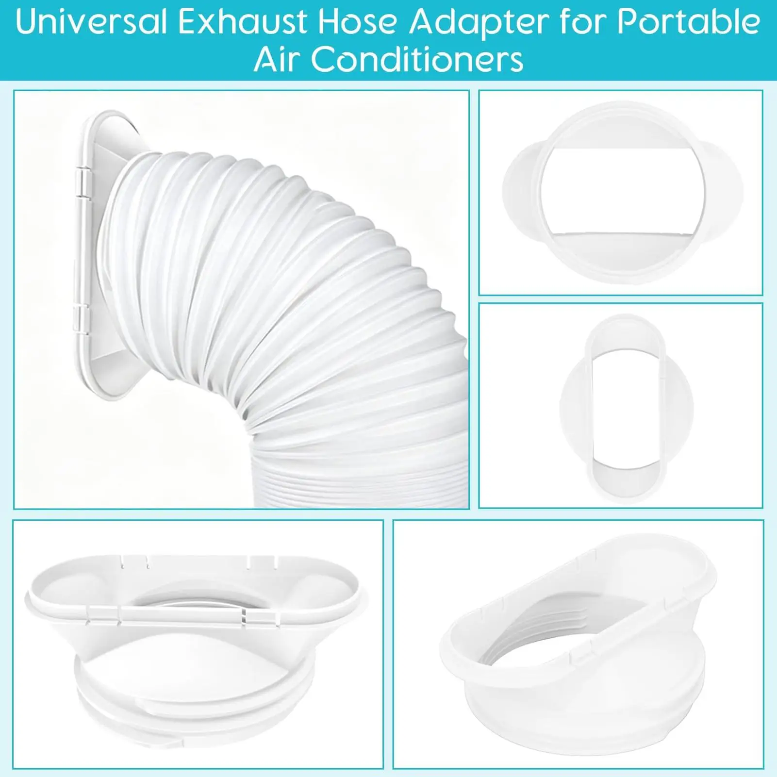 AC Hose Adapter Flat Portable Universal Coupler Air Conditioner Exhaust Hose Adapter for Heating Cooling Cooler Vent Intake view 4