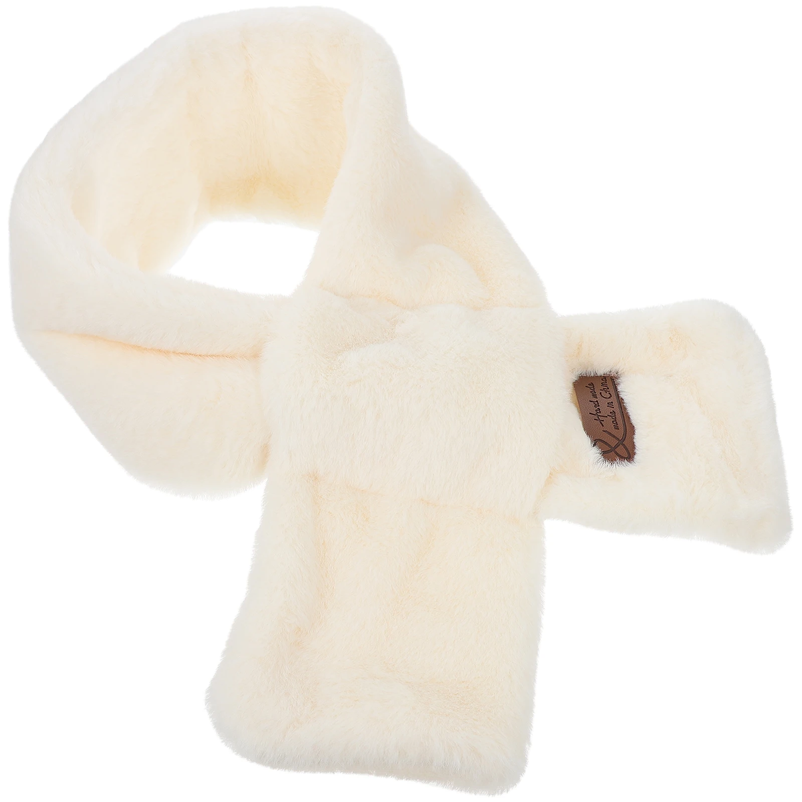 

1pc Warm Faux Thick Collar Scarf For Winter Cold-Proof Fashionable Elegant Fake Rabbit Cross Scarf Indoor Outdoor Use