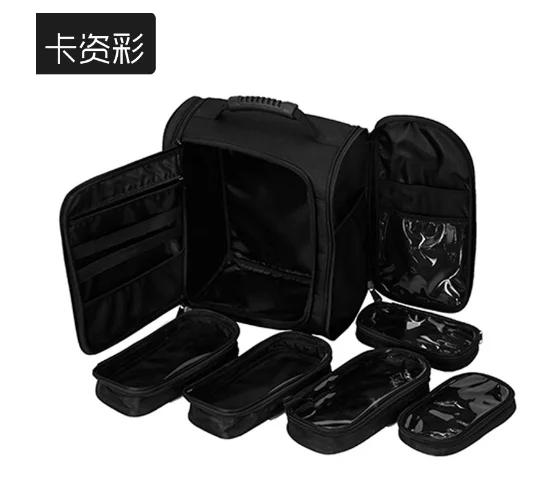 Imagem -03 - Mochila Organizadora de Maquiagem para Mulheres Bolsas Cosméticos Maquiagem Train Case Soft Sided Bolsas de Armazenamento de Barbeiro