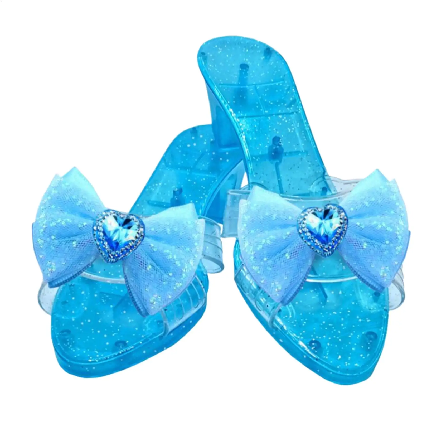 Cosplay Crystal Princess High Heels Sparkly Stage Performance Costume Shoes Dress Up Party Masquerade Heels Pretend Play Shoes