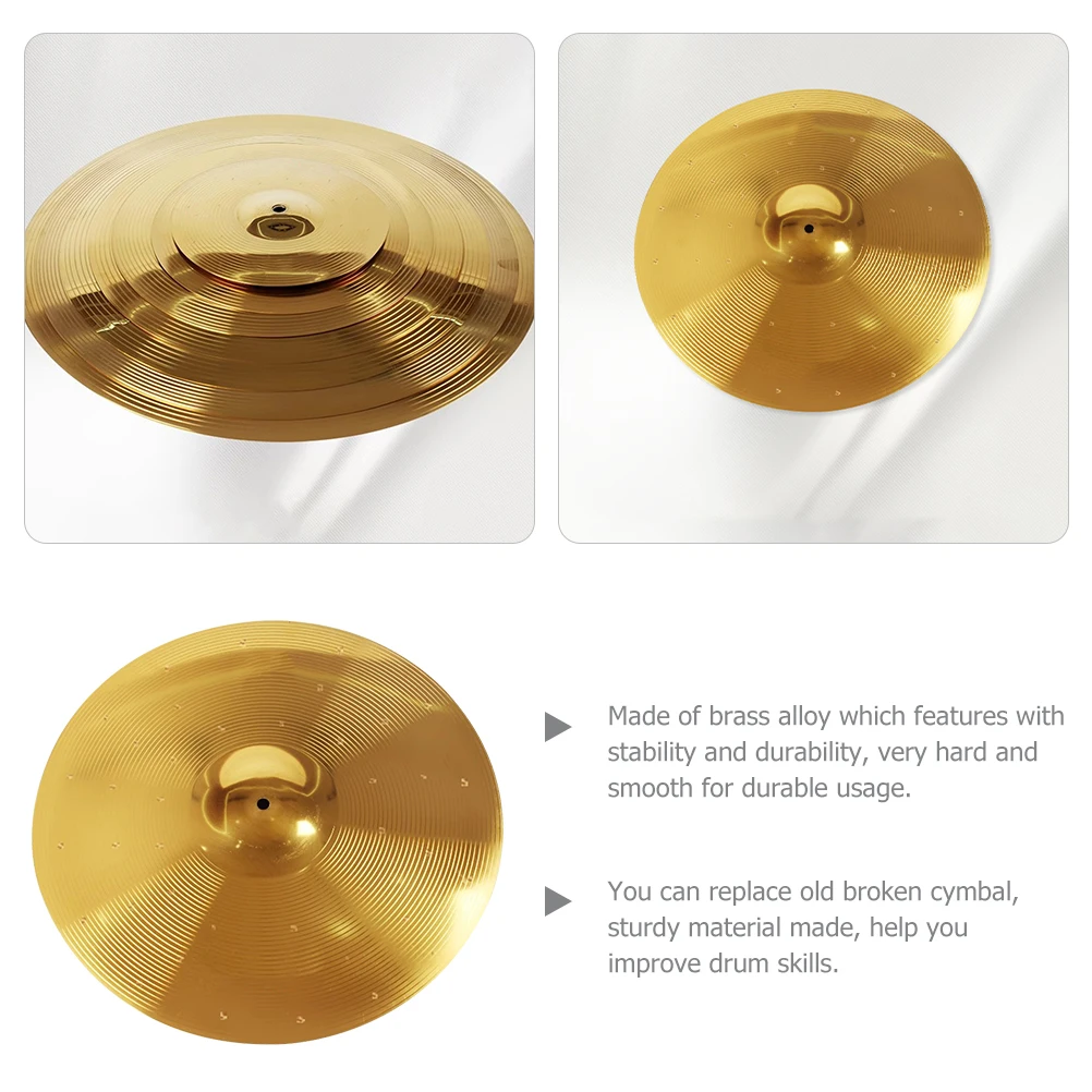 

Drum Cymbals Crash Set Metal Practice Jazz Percussion Instrument Brass Alloy Sturdy Material Clear Sound Quality Drum Kit