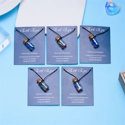 New Fashion Transparent Drift Bottle Evil Eye Pendant Glass Bottle With Cardboard Necklace For Women Lovers Lucky Wish Jewelry