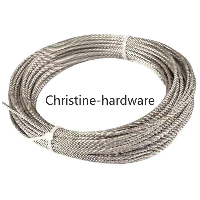 Clear/Black PVC Plastic Coated Stainless Steel 304 Wire Rope 0.4-6MM Diameter After Coating Flexible Cable Free Ferrule
