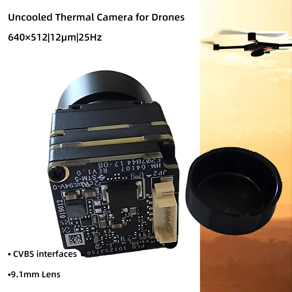 BT FPV Camera 640*512 9.1mm 25Hz Thermal Imaging Camera Module CVBS 5PIN For FPV Drone Infrared Vision Accessory