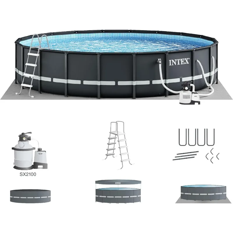 

26333EH Ultra XTR Deluxe above Ground Swimming Pool Set: 20ft x 48in – includes 2100 GPH Cartridge Sand Pump