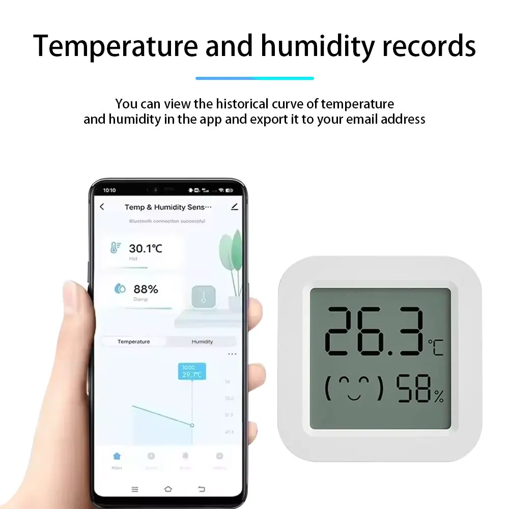 Sensor de temperatura y humedad Tuya, Mini pantalla LCD Compatible con aplicación Bluetooth, Control remoto, termómetro, higrómetro