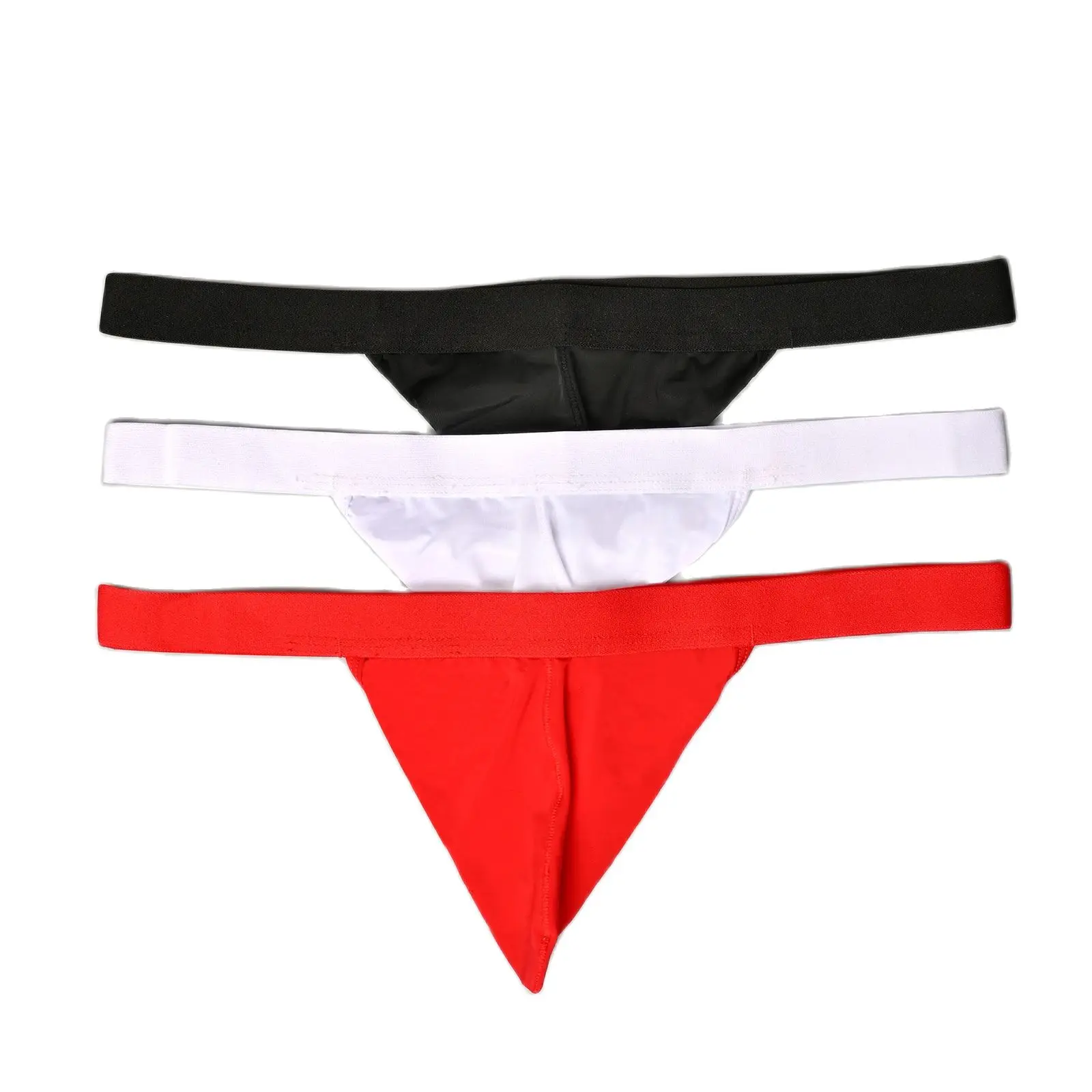 CLEVER-MENMODE 3X Männer Höschen Tanga Sexy Penis Pouch Unterwäsche G Srting Öffnen Hintern Backless Gesäß Dessous Eis Seide Unterhose