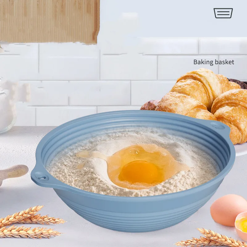 Noodle Pastry Silicone Bread Basket Collapsible Fermentation bowl Bread Baking Supplies Dough Proofing Bowl Container for Bakers