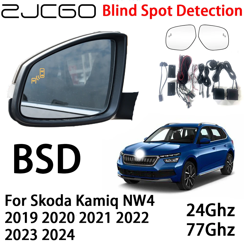 ZJCGO Car BSD Radar Warning System Blind Spot Detection Safety Driving Alert for Skoda Kamiq NW4 2019 2020 2021 2022 2023 2024