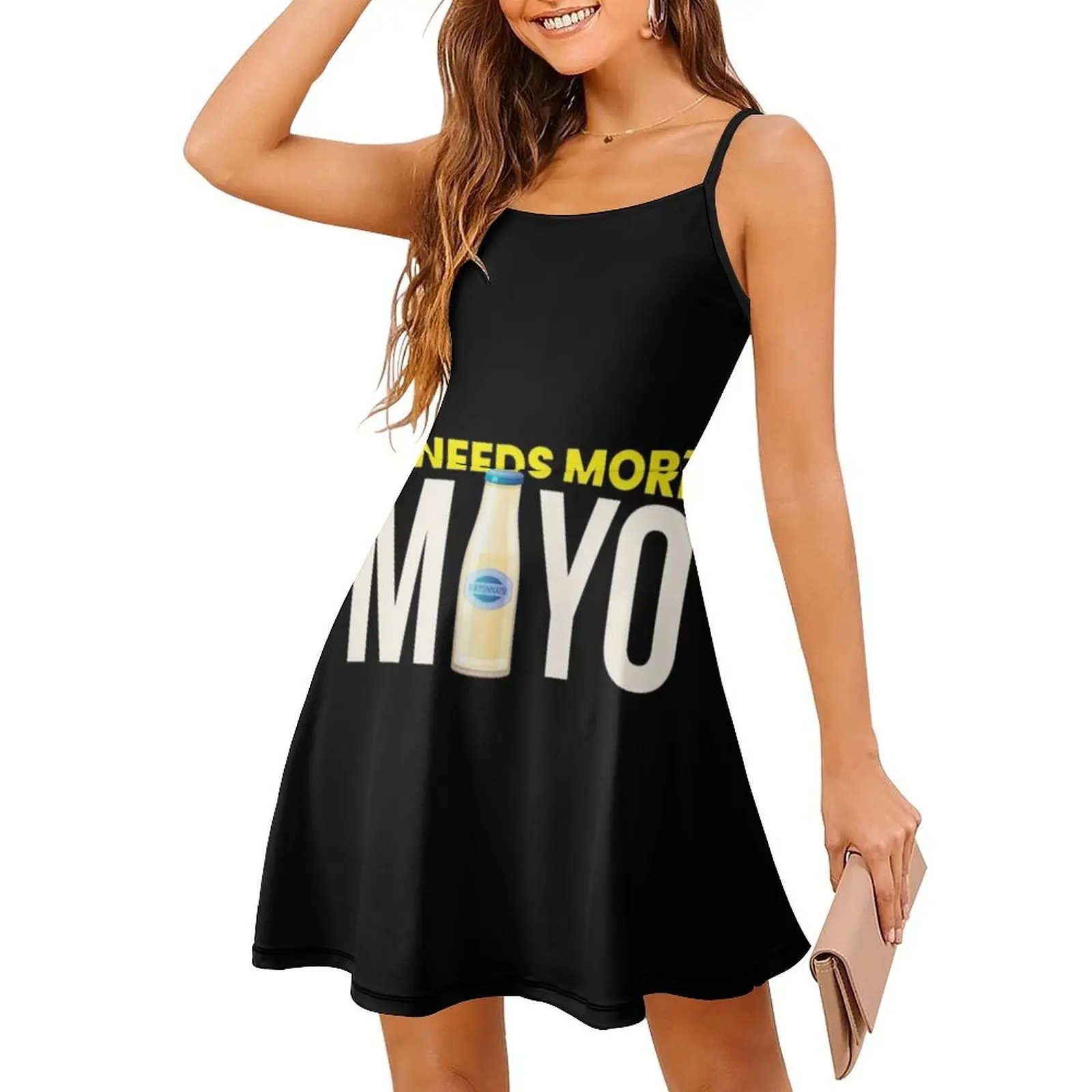 فستان كاجوال على الطراز الكوري للشواء من صلصة المايو بحاجة إلى المزيد للنساء فساتين مكتب يومية بسيطة للسيدات المايونيز مايوه