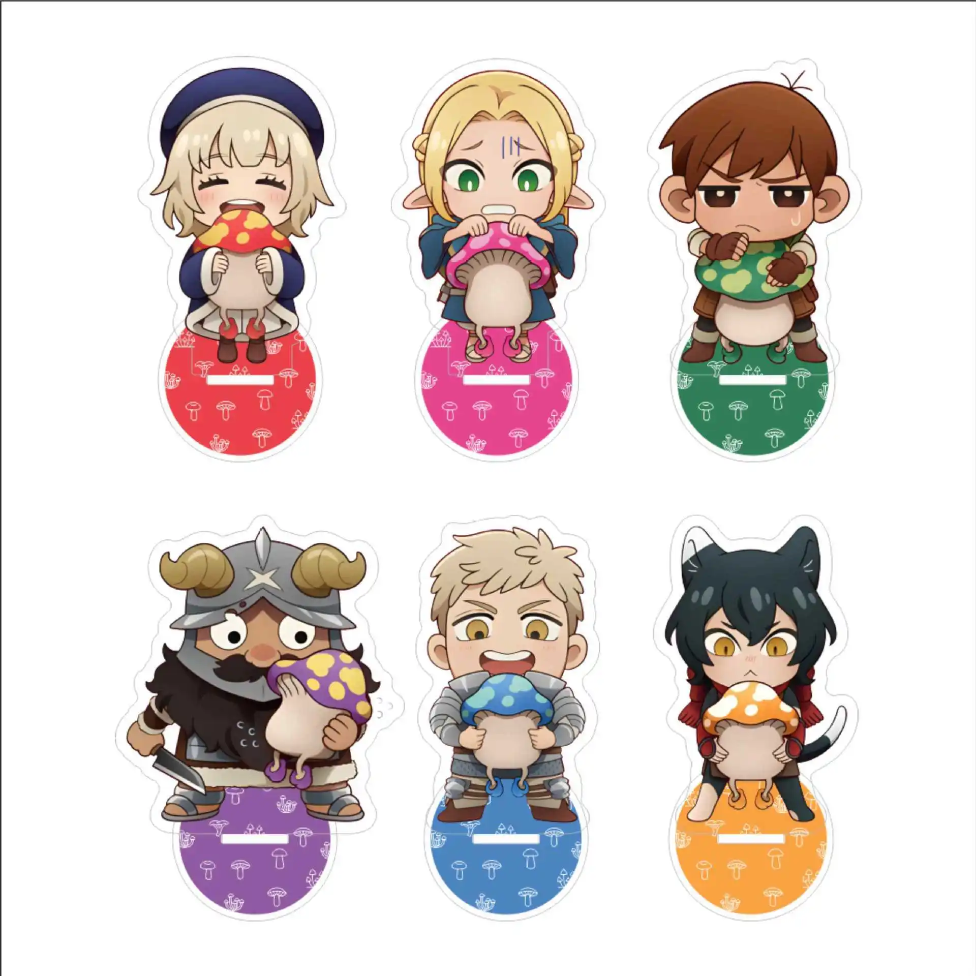 10cm Delicious in Dungeon Marcille Laios Senshi Chilchuck Falin Anime Acrylic Stand Ornament Adornment   Keychains Gifts