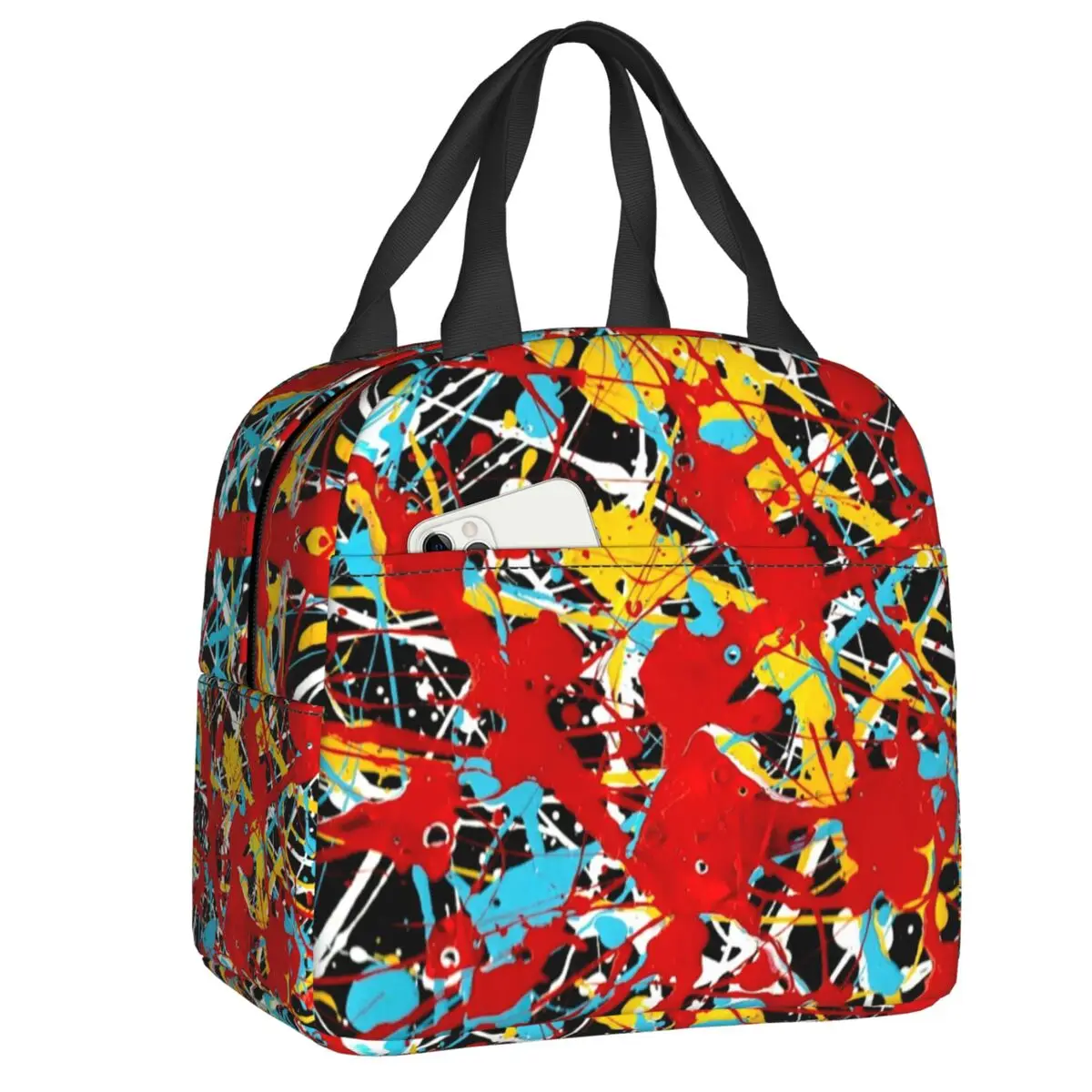 

Artist Graffiti Painting Thermal Insulated Lunch Bag Women Abstract Art Lunch Tote for Outdoor Picnic Storage Food Box