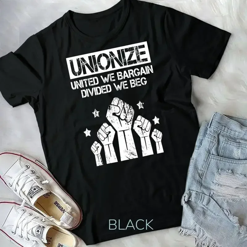 Labor Day Worker Unionize United We Bargain Divided We Beg Unisex T shirt