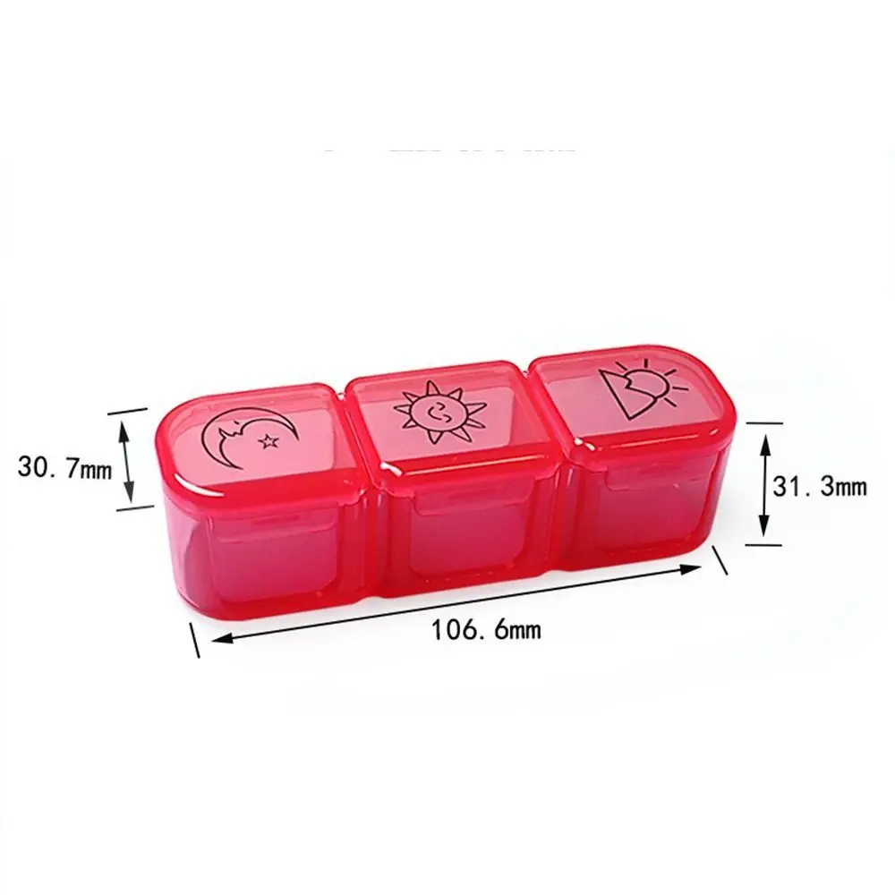 Mini Weekly Pill Organizer Multifunction Waterproof Sub-Packing Pill Box Dust Prevention Three Grids Medicine Box Travel