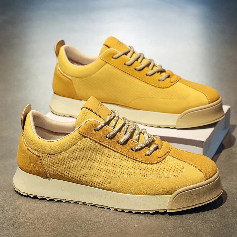 

Fashion Yellow Men's Sneakers Big Size 46 Streetwear Hip Hop Shoes Casual Skateboard Shoes Man Designer Spring Sneakers Sports