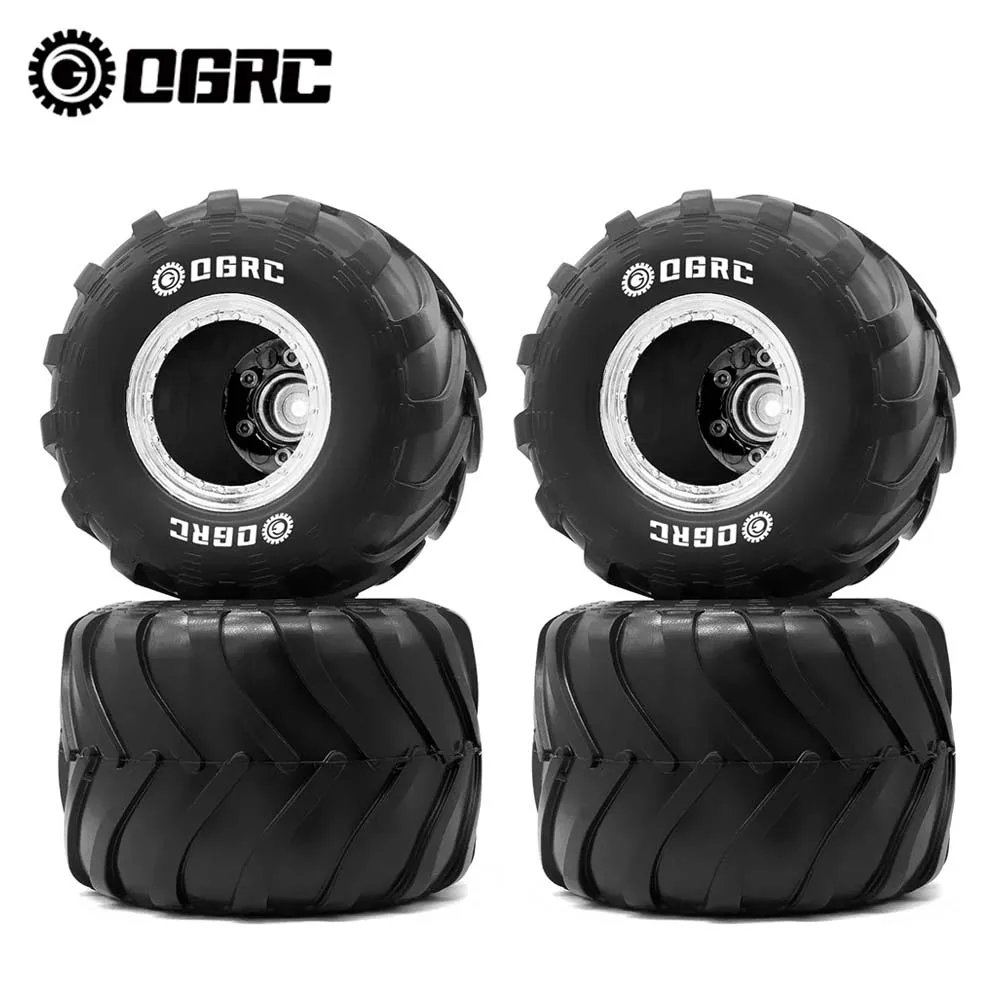 

OGRC 1.0 Monster Truck Wheel Rim Tires Set for FCX24 SCX24 C10 JLU Deadbolt Gladiator Bronco 1/24 Crawler Car