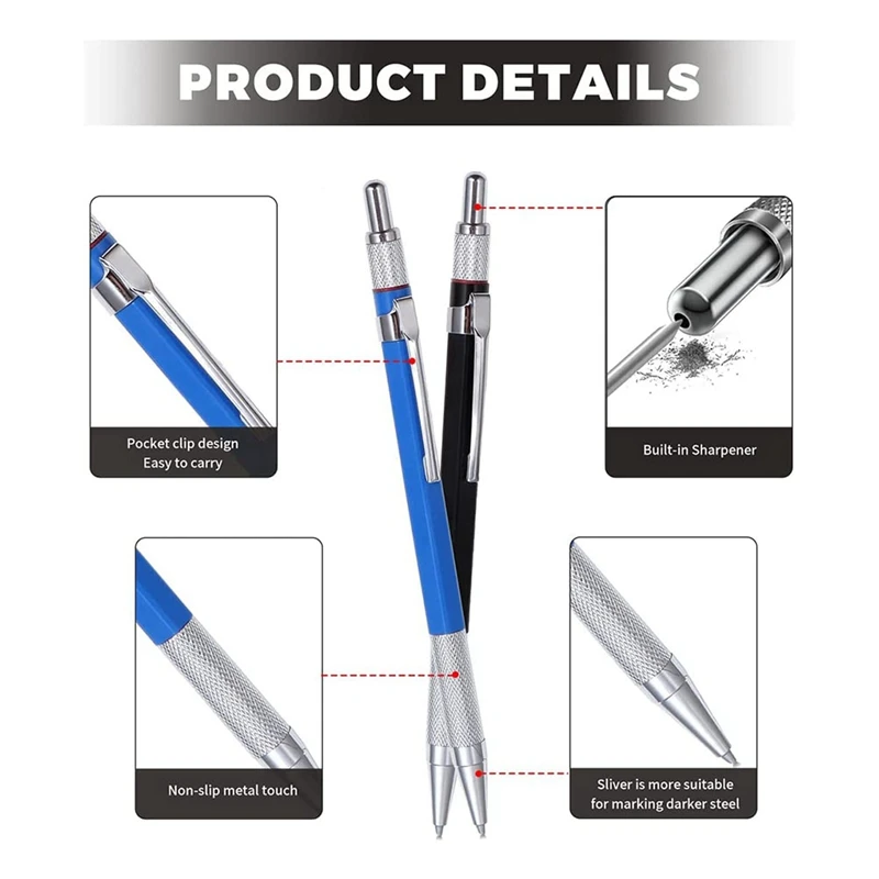 مجموعة أقلام نجار ميكانيكية ، براية مدمجة ، فولاذ ، مجرب أنابيب ، آلة لحام ، بناء ، عامل خشب