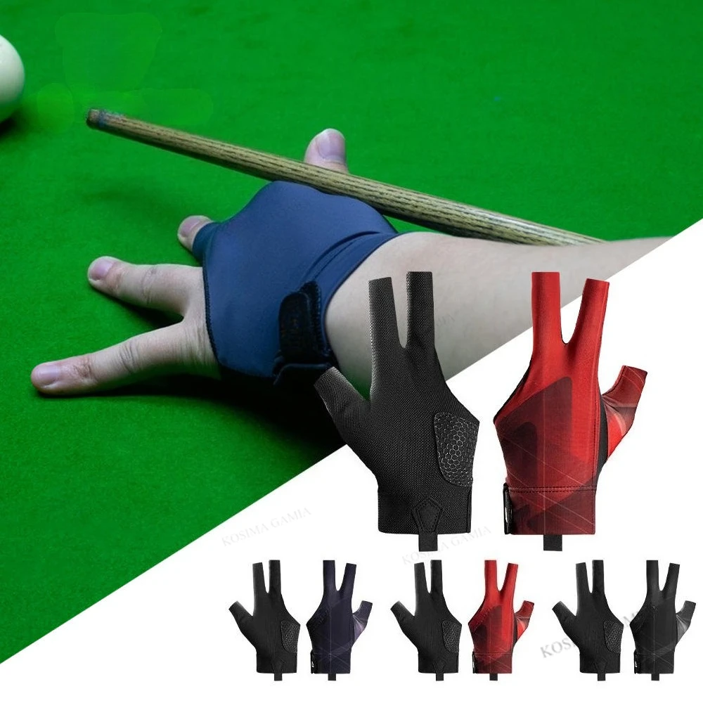

Billiards Glove Left Hand Three Finger Snooker Billiard Glove Non Slip Stickers Elasticity Billiard Training Gloves Accessories