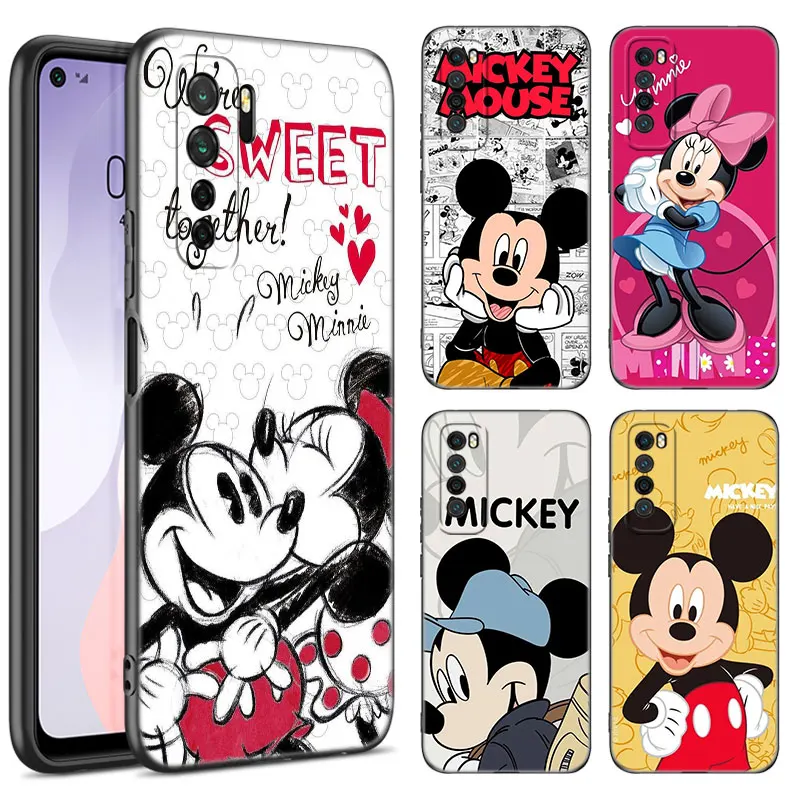 Funny Mickey Minnie Black Silicone Phone Case For Huawei Nova 11 12 Ultra 9 10 SE Pro 11E 11i 12i Y70 + Y60 Y61 Y71 Y72 Y90 Y91