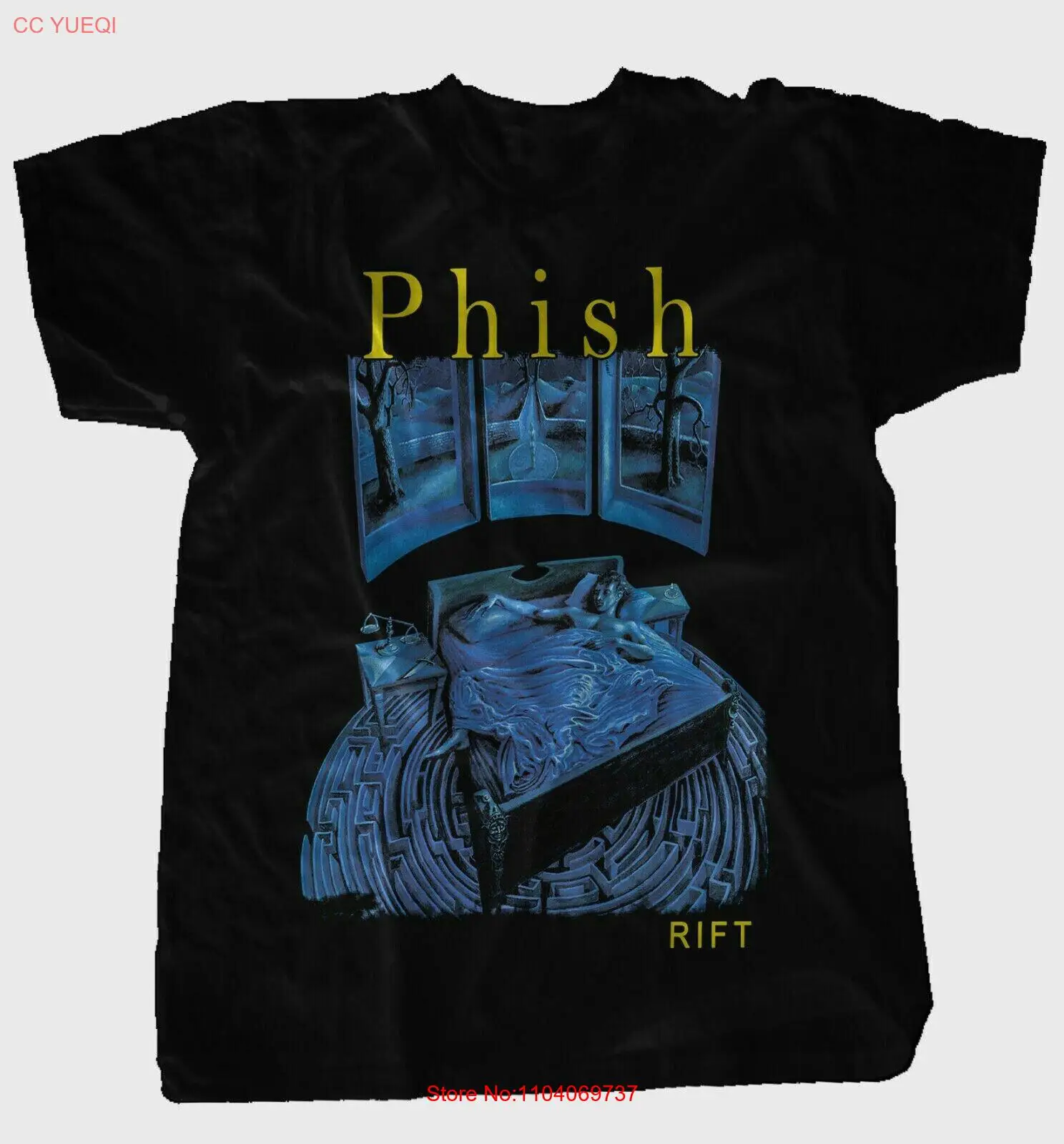 Vtg Phish - Rift - American Rock Band Cotton Black Full Size Unisex Shirt J666