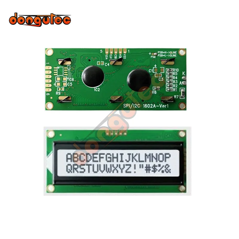 5.0v 1602 16x2 módulo de exibição lcd de caracteres aip31068 controlador cinza blacklight 16*2 display lcd spi serial iic interface i2c