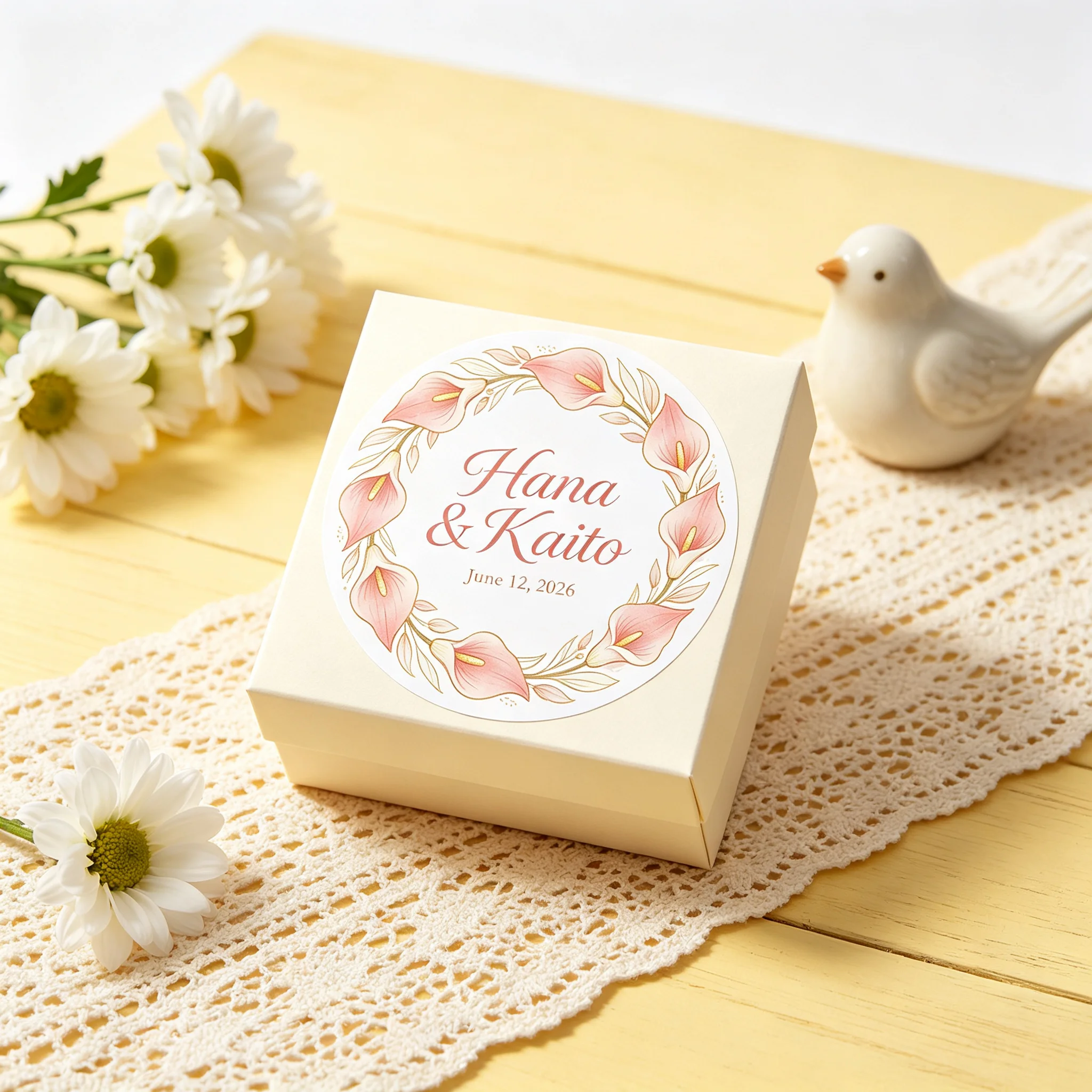 96Pcs Custom Round Circle Thank You Stickers Personalized Name Date Labels for Bridal Shower Party Favor Gifts - view 4
