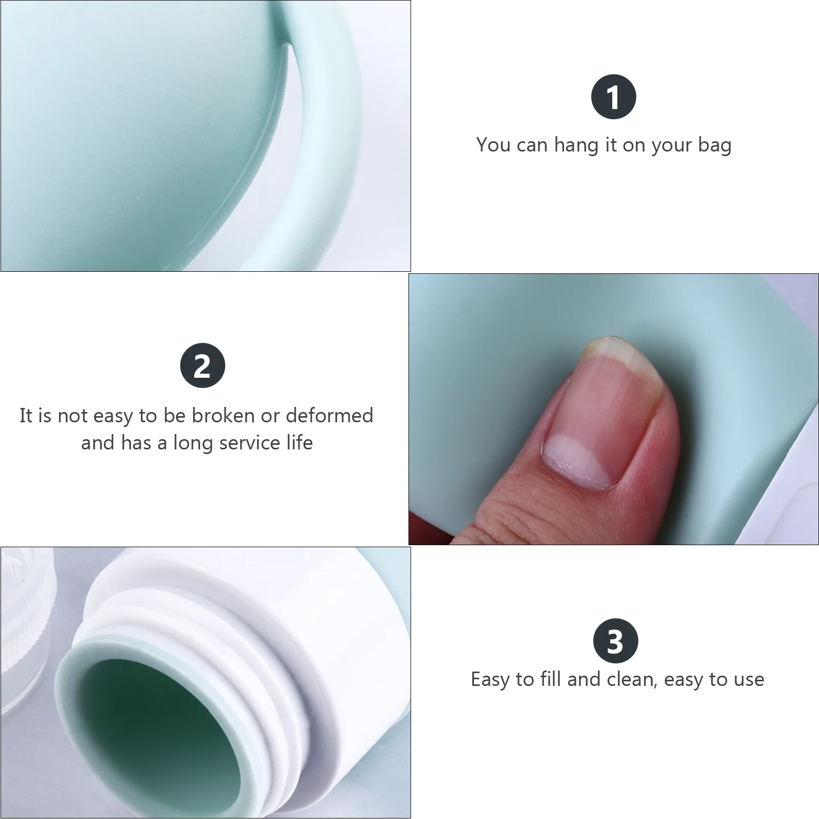 5 Stück nachfüllbare Kosmetikflaschen, 60 ml, auslaufsichere Reisebehälter für Shampoo, Lotion, Sonnenschutz, Reiseflasche