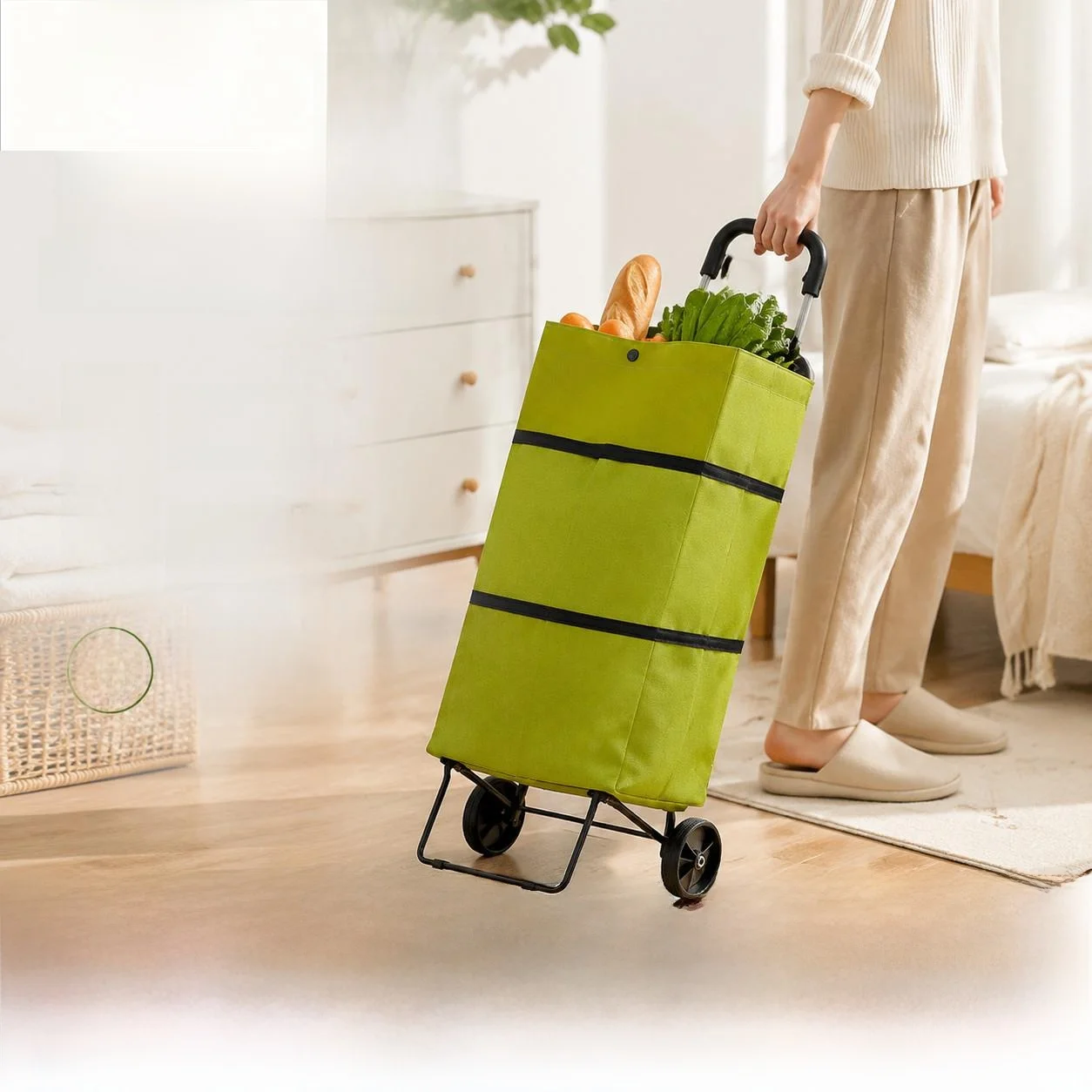 lightweight-portable-shopping-bag-car-for-young-people-foldable-handheld-vegetable-basket-with-wheels-oxford-cloth-material