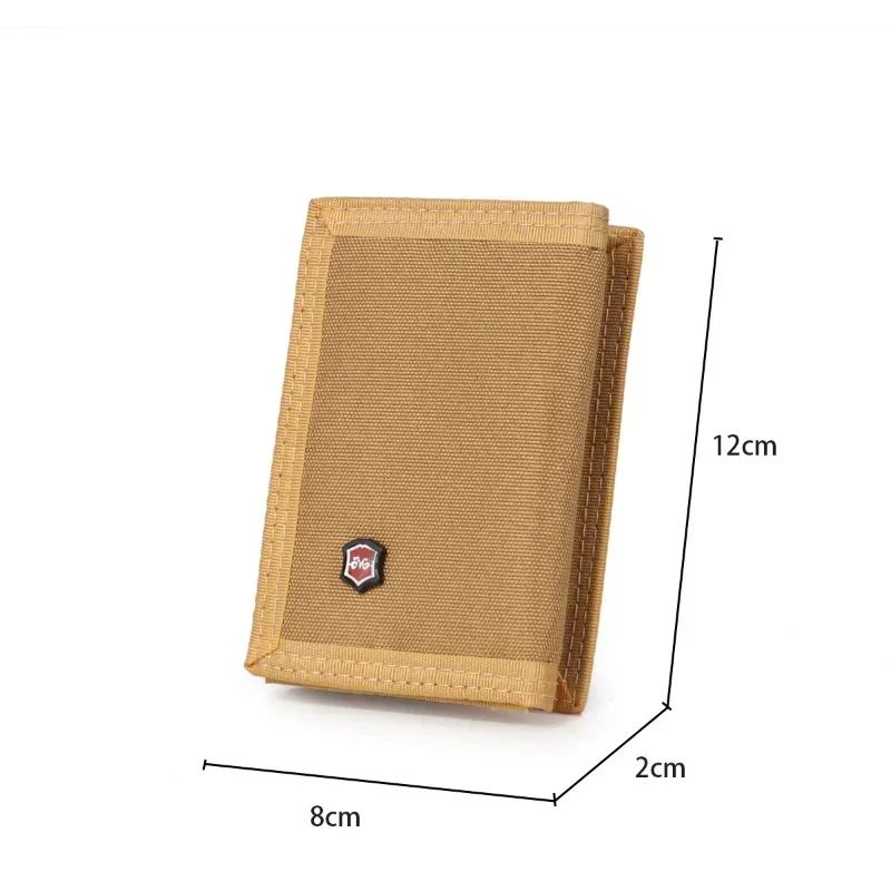 Men\'S 5 Colors Korean Tri-Fold Coin Purse Canvas Wallet Solid Color Fashion Slim Multifunctional Classic Portable Card Holder