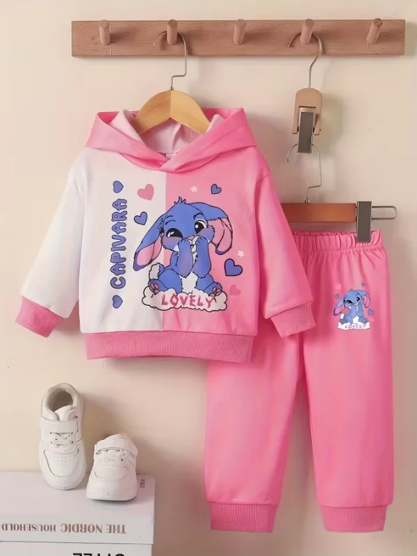 Frühlings- und Herbst-Cartoon-Hoodie-Set für Babys und Kinder – Detail 2