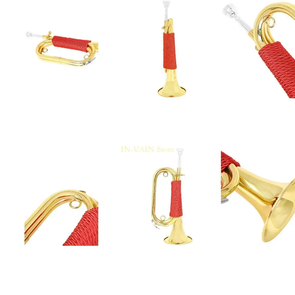 

M5TC Металлические военные кавалеристы Bugle Portables Portables Cavalry Trumpet Brass Instrument для военных оркестров