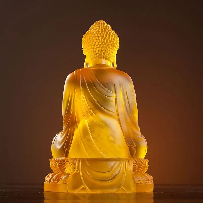 Rudraksha Buddha Amitabha Yakushi Home Statue Living Room Ornaments Buddha Hall Offerings