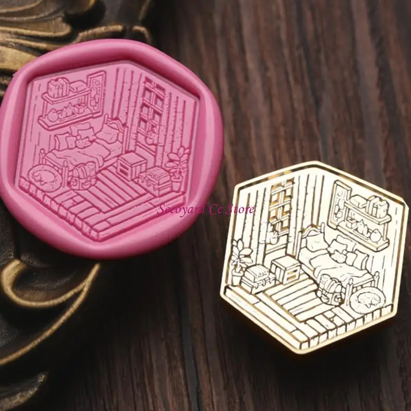 N3UC Building Wax Seal Stamp for Seal Envelope Party Invitations Wedding Christmas Metal Seal Stamp Head for Scrapbooking