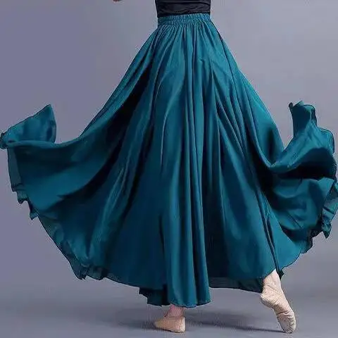 Cos 720 graden grote schommel dubbellaags chiffon vakantie strand rok dansjurk klassieke dansvoorstelling jurk Xinjiang