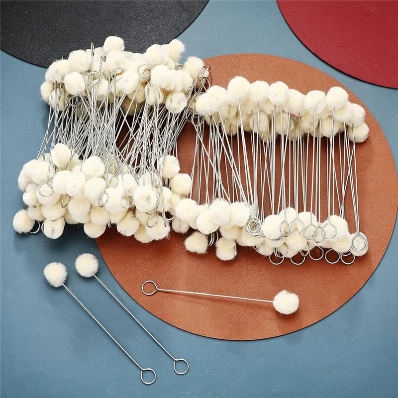 

N11R 200 Pieces Wool Daubers Ball Brush Set Leather Dye Tool With Metal Handle Applicator Tool Set For Leather Dye Wool Dye Daub