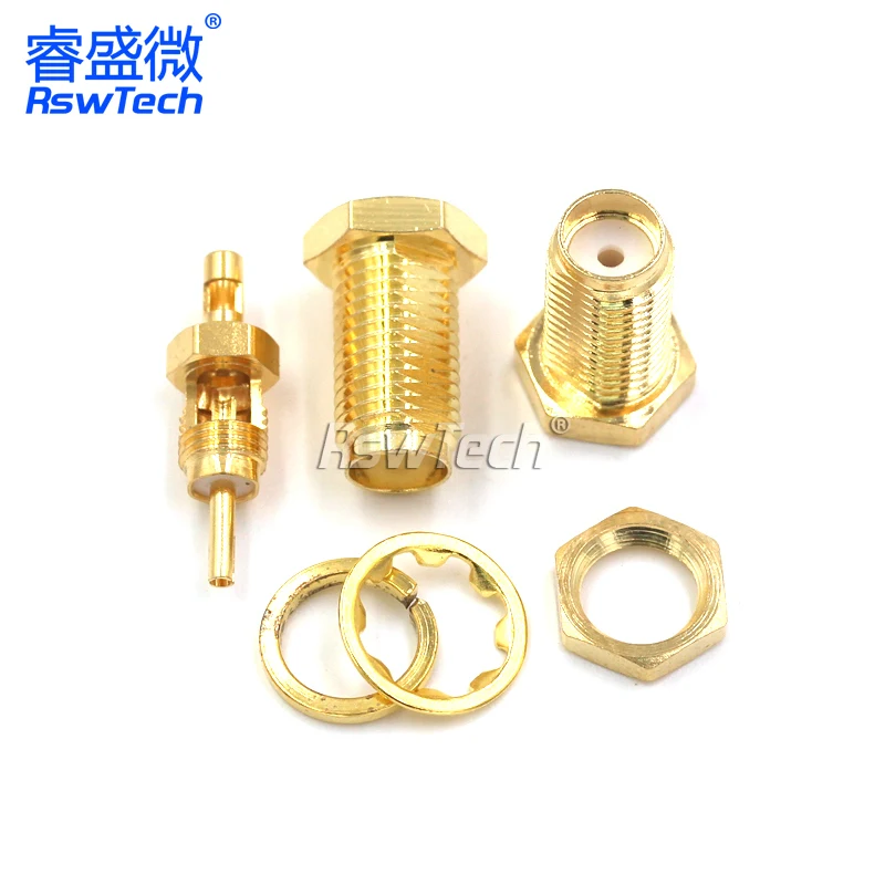 2PCS SMA Female/male Header RPSMA-KY/KWE-1.13 Outer Screw Inner Pin/hole Reverse Connection Pressure Welding Feeder Connector