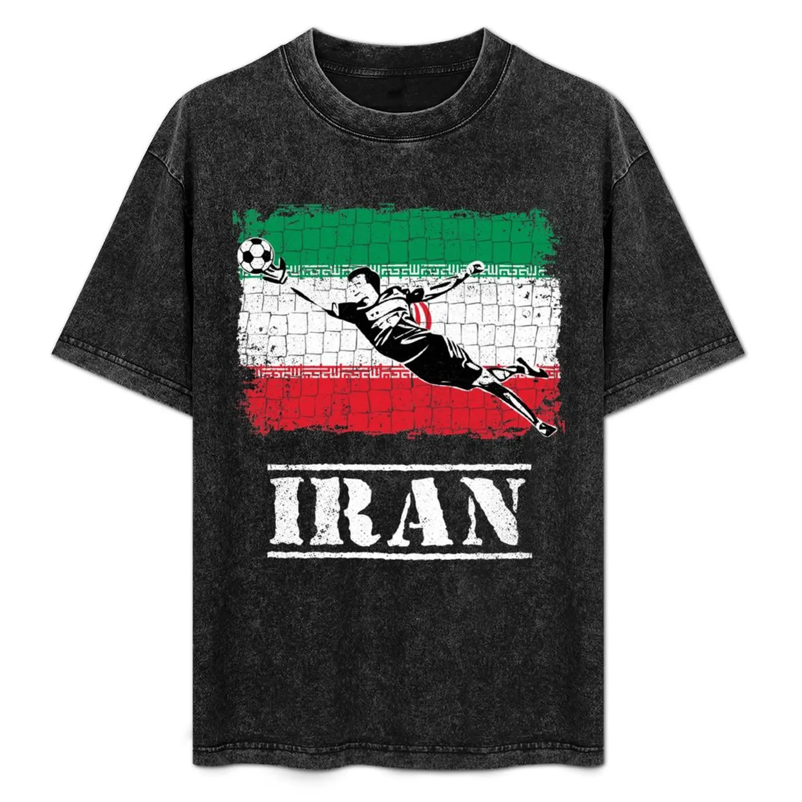 Iran Soccer Goalie Goal Keeper Shirt T-Shirt Big Size Short Sleeve Casual Top