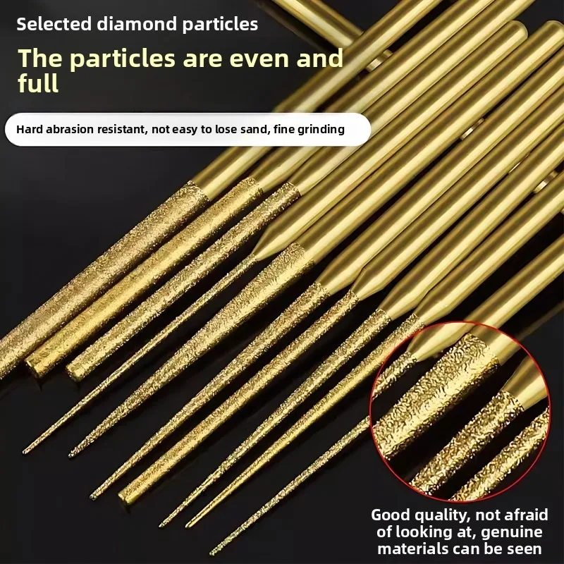 30PCS Diamond Burr Bits Drill Kit 3mm 1/8" Shank for Rotary Tool Metal Glass Stone Shells Jewelry Making