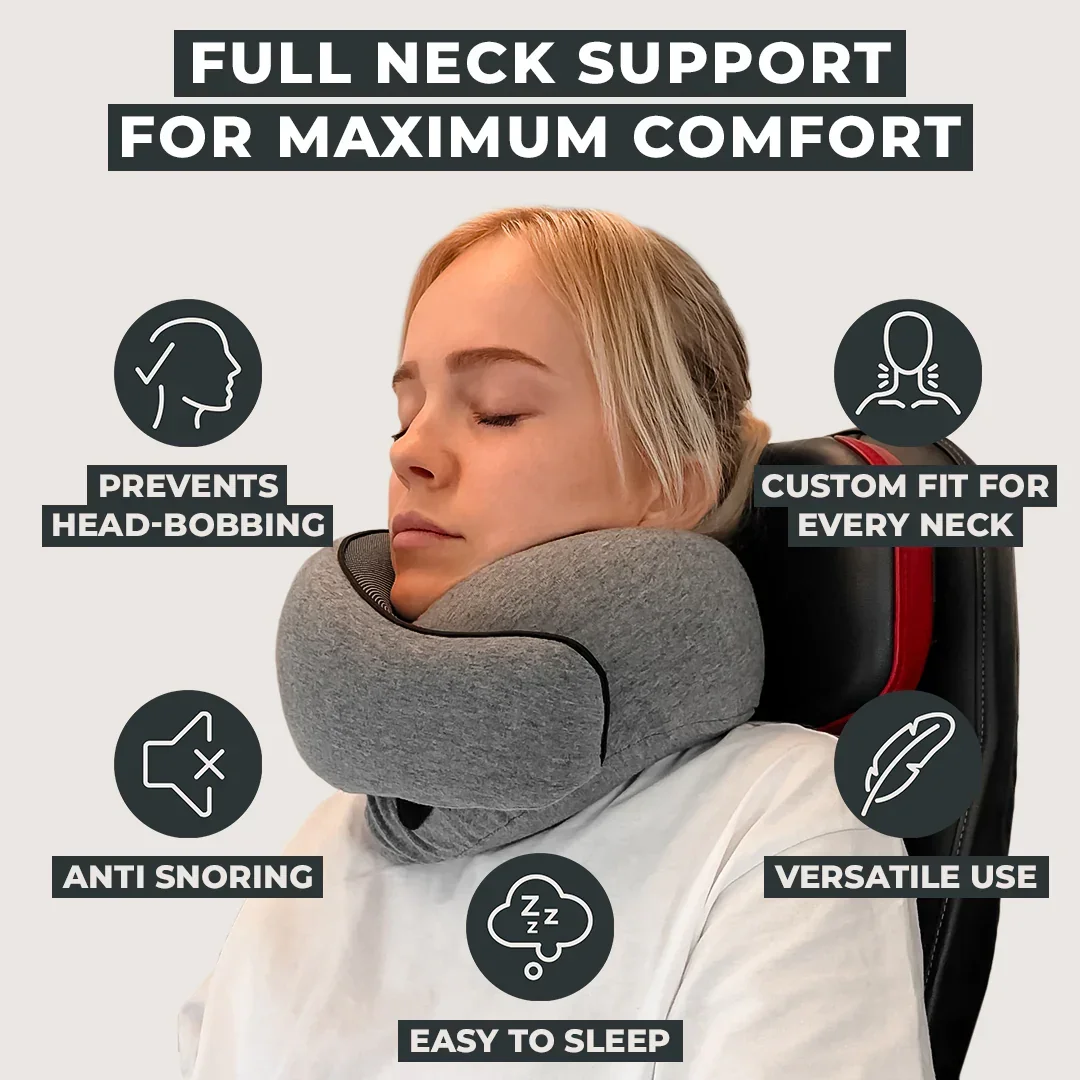 

Okayso Memory Foam Neck Pillow U-Shaped Travel Pillow Adjustable Portable Ergonomic Support for Airplane Car Neck Pillow